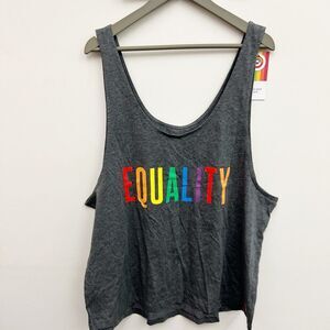 Target Equality Pride Tank Top Unisex Gray Rainbow Size XL Cotton NWT New